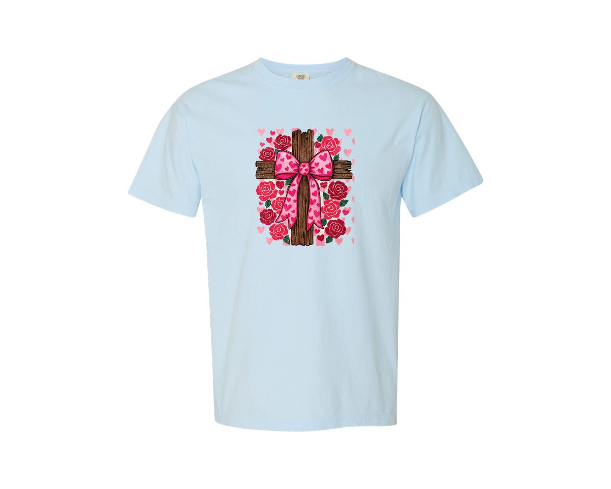 brand:Comfort Colors|color:Chambray|Checked Valentine Jesus You Are So Graphic T-Shirt