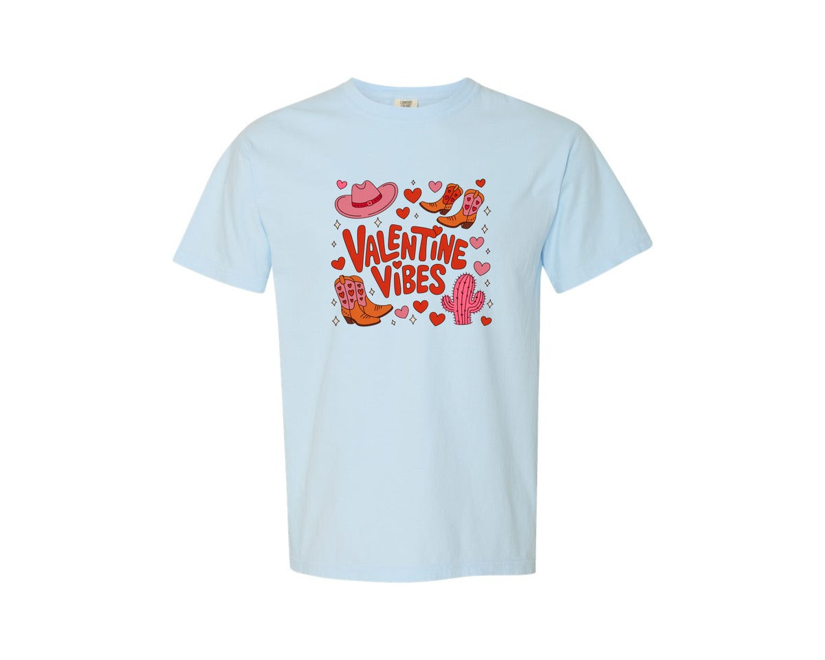 brand:Comfort Colors|color:Chambray|Valentine Vibes Country Girl Graphic T-Shirt