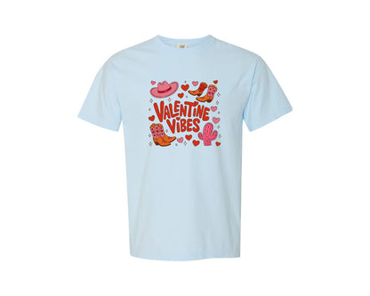 brand:Comfort Colors|color:Chambray|Valentine Vibes Country Girl Graphic T-Shirt