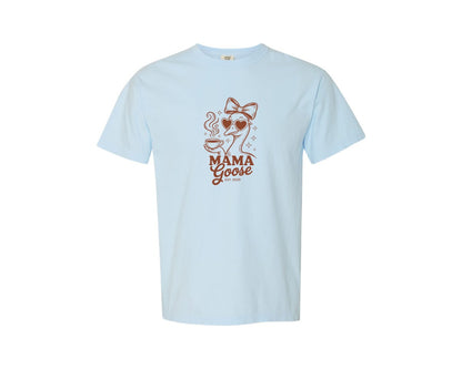 brand:Comfort Colors|color:Chambray|Floral Mama Goose T Shirt Design Graphic T-Shirt