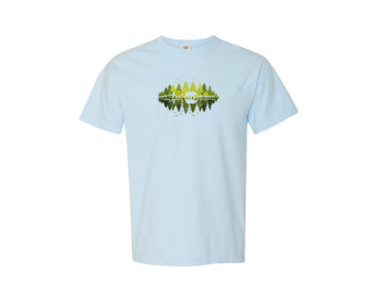 brand:Comfort Colors|color:Chambray|Trees Reflection Wildlife Animal Bear Graphic T-Shirt