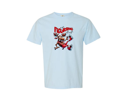 brand:Comfort Colors|color:Chambray|Funny Christmas Moose Graphic T-Shirt