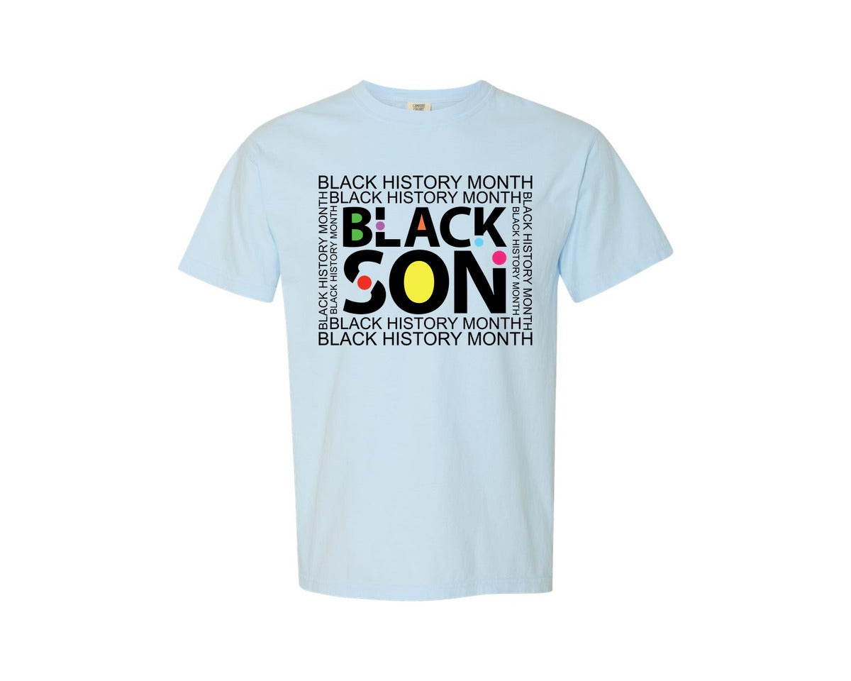 brand:Comfort Colors|color:Chambray|Black Son Black History Graphic T-Shirt