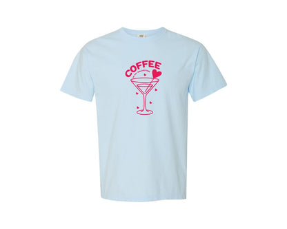 brand:Comfort Colors|color:Chambray|Coffee Is My Valentine Cute Coffee Lover 2 Graphic T-Shirt