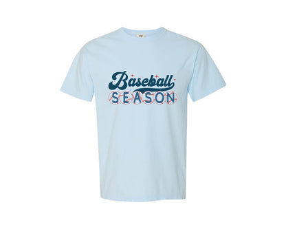 brand:Comfort Colors|color:Chambray|Retro Baseball Season Baseball Graphic T-Shirt