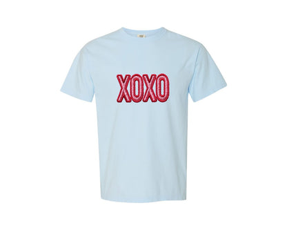 brand:Comfort Colors|color:Chambray|Yarn Crochet Valentines Day Shirt Design 2 Graphic T-Shirt