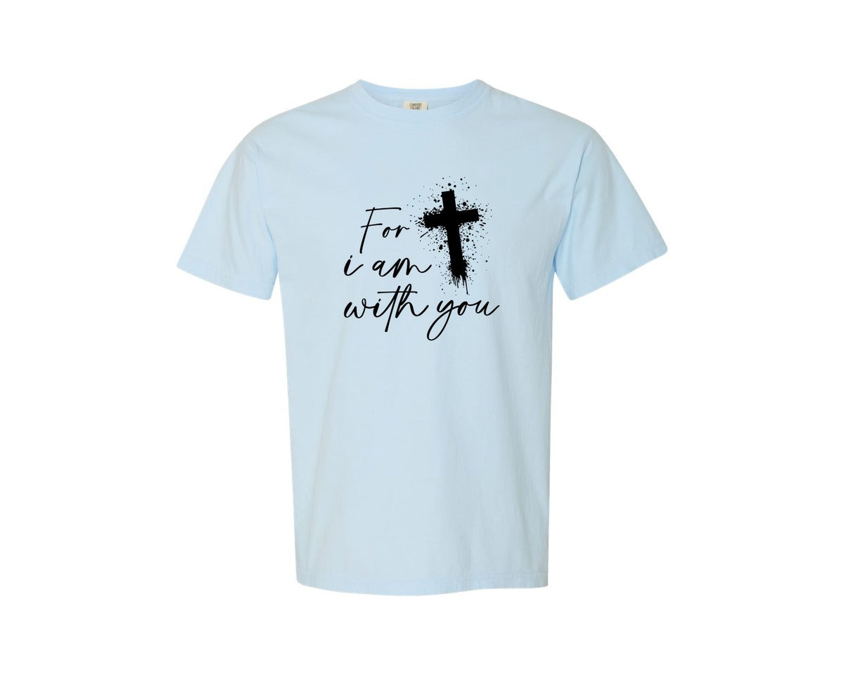 brand:Comfort Colors|color:Chambray|Fear Not Christianity Bible Graphic T-Shirt