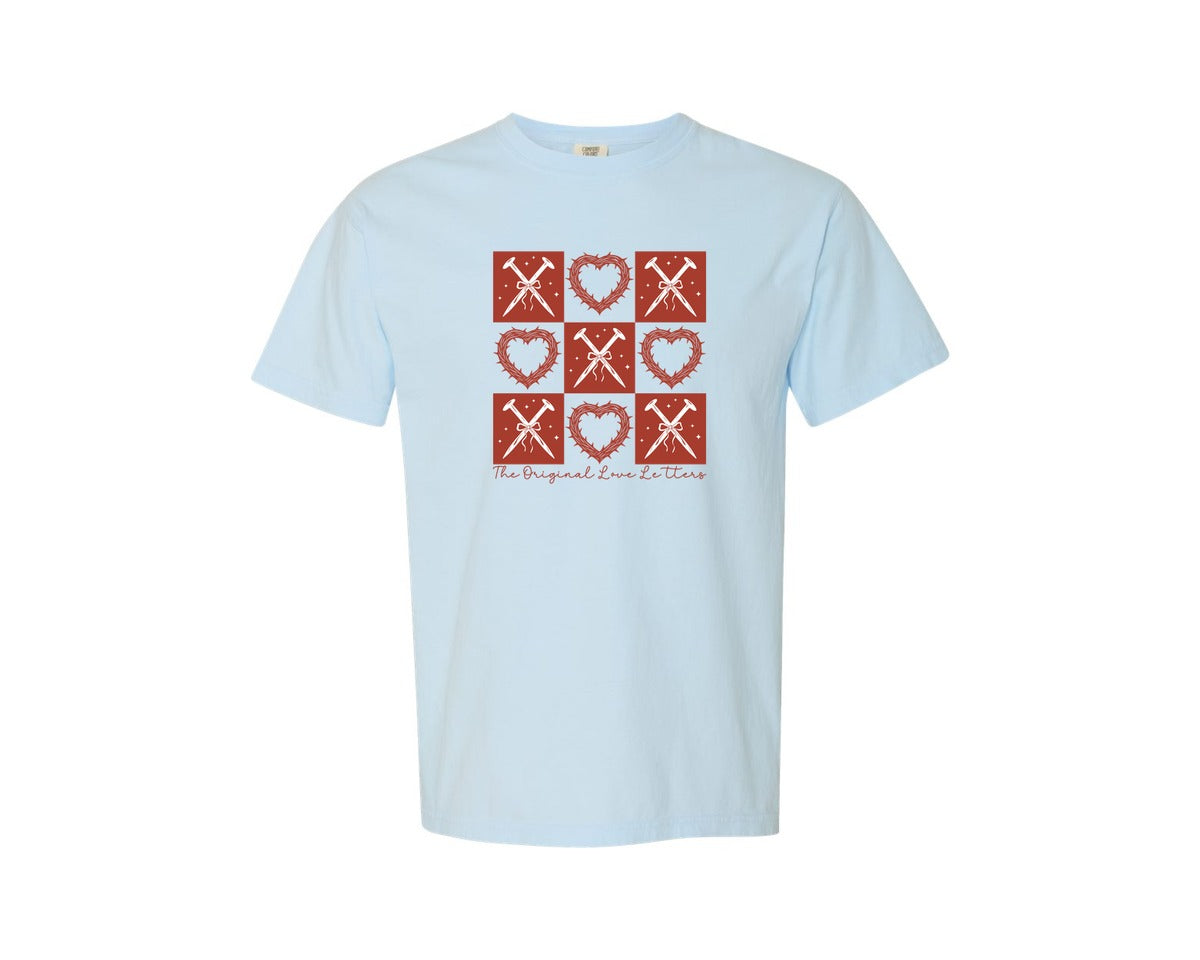 brand:Comfort Colors|color:Chambray|Xoxo The Original Love Letters 13 Graphic T-Shirt