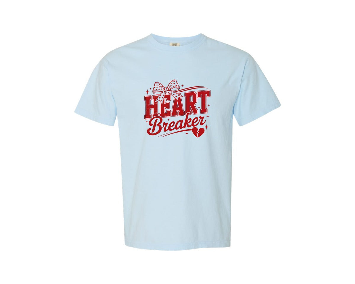 brand:Comfort Colors|color:Chambray|Retro Valentines Day Heart Breaker 3 Graphic T-Shirt