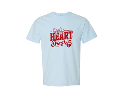 brand:Comfort Colors|color:Chambray|Retro Valentines Day Heart Breaker 3 Graphic T-Shirt