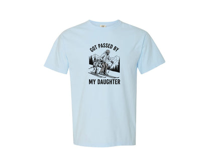 brand:Comfort Colors|color:Chambray|Got Passed By My Daughter Funny Skiing Graphic T-Shirt
