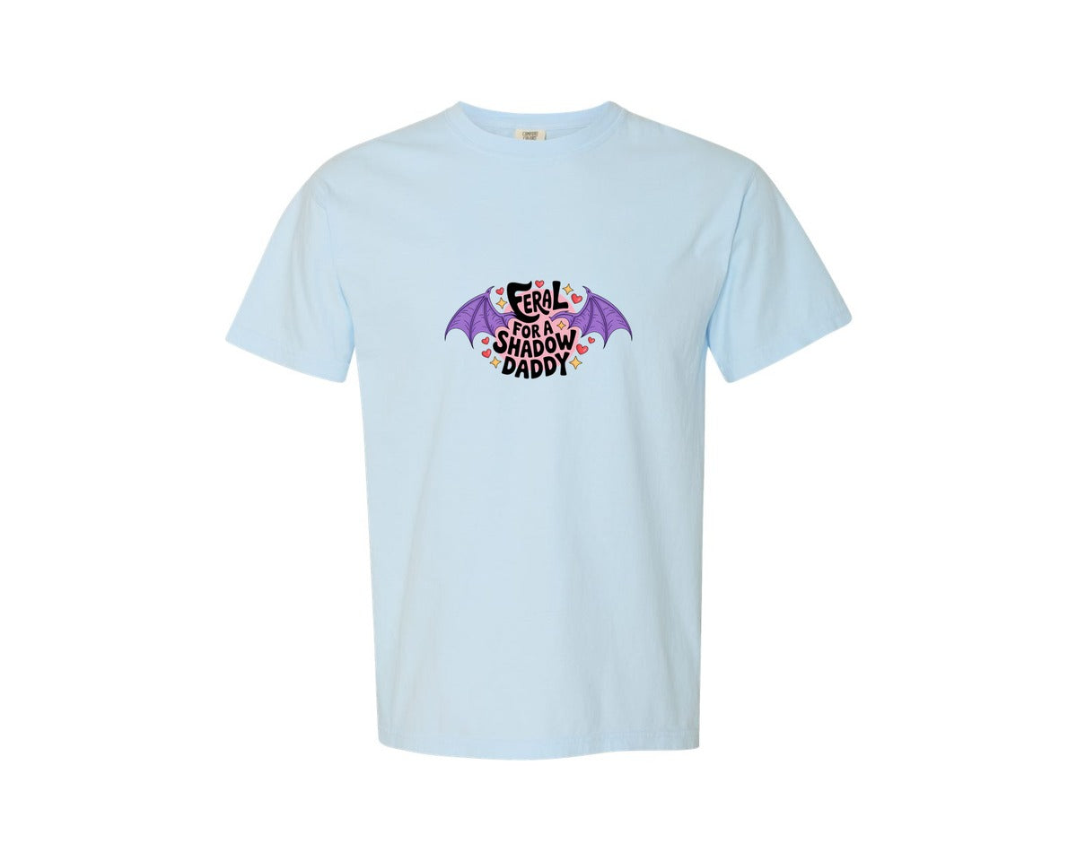 brand:Comfort Colors|color:Chambray|Shadow Daddy Feral Romantasy Quote Graphic T-Shirt