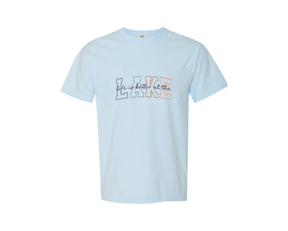 brand:Comfort Colors|color:Chambray|Summer Lake Life Is Better At Lake Graphic T-Shirt