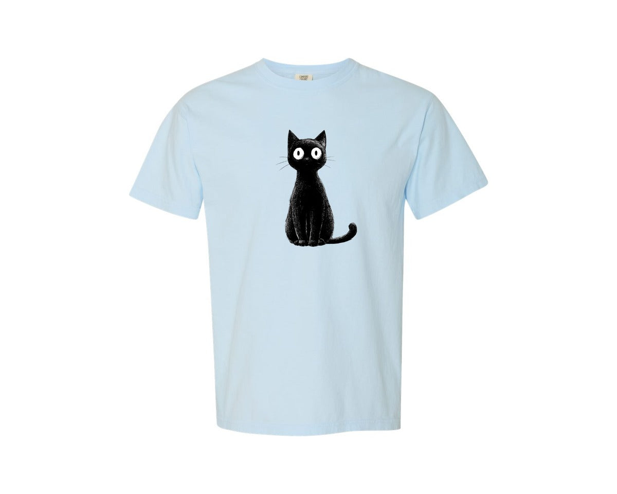 brand:Comfort Colors|color:Chambray|Halloween Ghost And Cat 15 Graphic T-Shirt