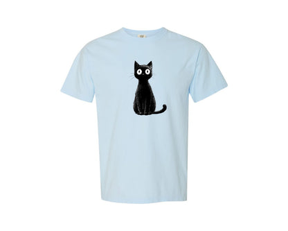 brand:Comfort Colors|color:Chambray|Halloween Ghost And Cat 15 Graphic T-Shirt