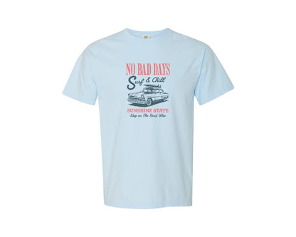 brand:Comfort Colors|color:Chambray|Summer No Bad Days Surf Chill Graphic T-Shirt