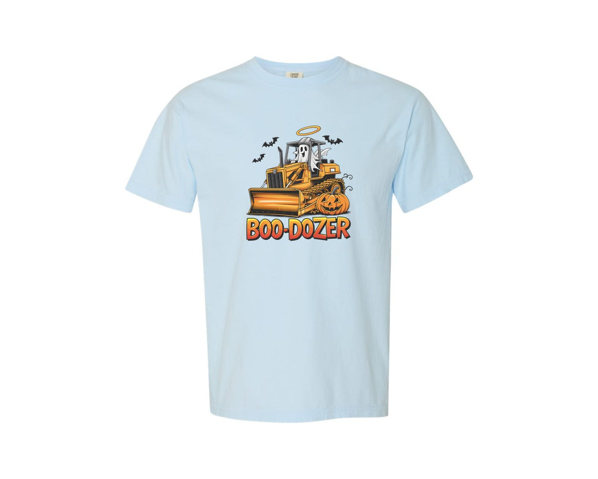brand:Comfort Colors|color:Chambray|Halloween Ghost Boo Dozer Graphic T-Shirt