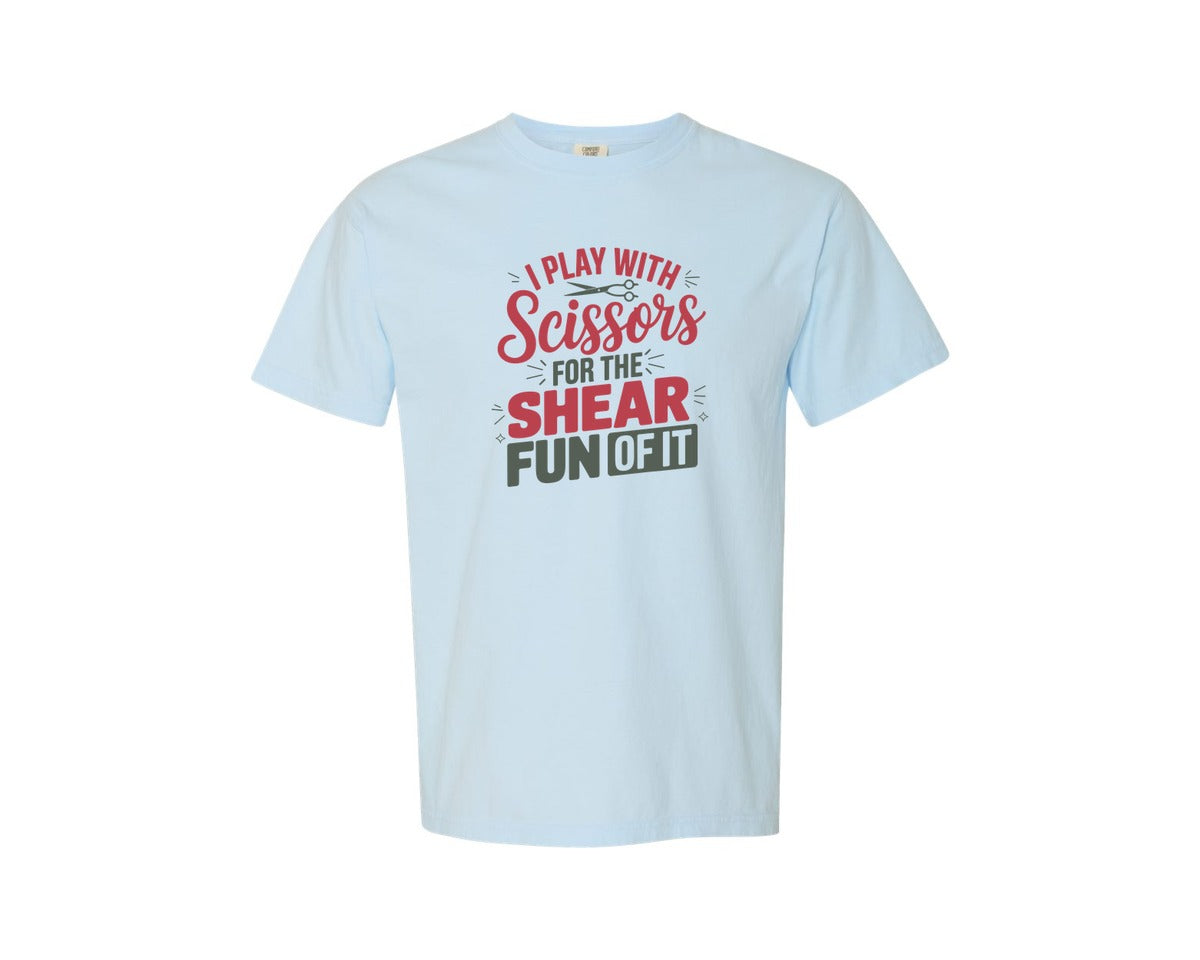 brand:Comfort Colors|color:Chambray|Hairdresser Cut File Hairstylist 4 Graphic T-Shirt