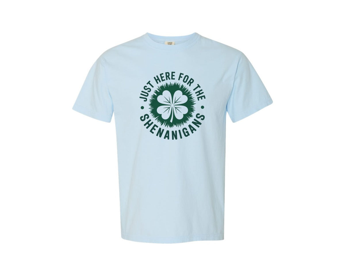 brand:Comfort Colors|color:Chambray|Just Here For The Shenanigans 2 Graphic T-Shirt