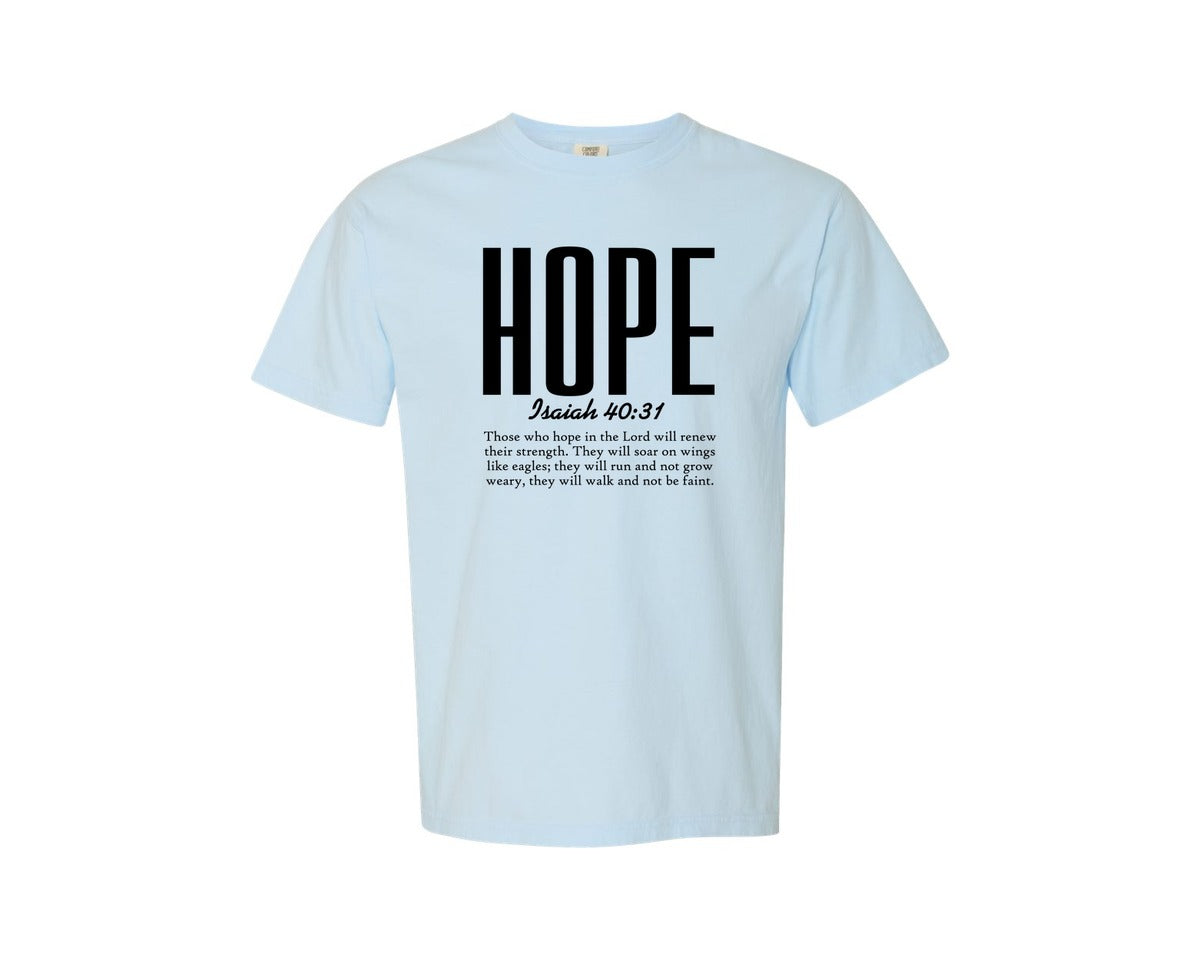 brand:Comfort Colors|color:Chambray|Hope Isaiah 4031 Christian Graphic T-Shirt
