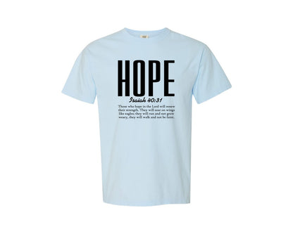 brand:Comfort Colors|color:Chambray|Hope Isaiah 4031 Christian Graphic T-Shirt