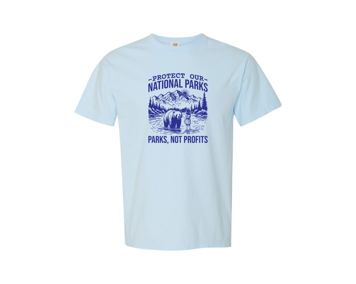 brand:Comfort Colors|color:Chambray|Protect Our National Parks Shirt Save Graphic T-Shirt