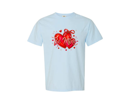 brand:Comfort Colors|color:Chambray|Be Mine Valentine Coquette Heart 2 Graphic T-Shirt