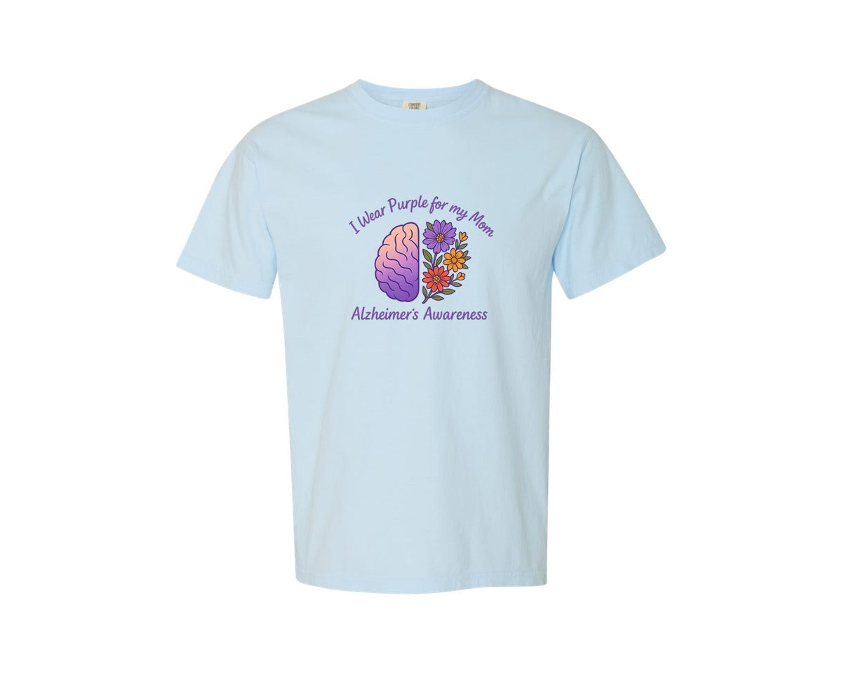 brand:Comfort Colors|color:Chambray|I Wear Purple For My Mom Pngalzheimers Graphic T-Shirt