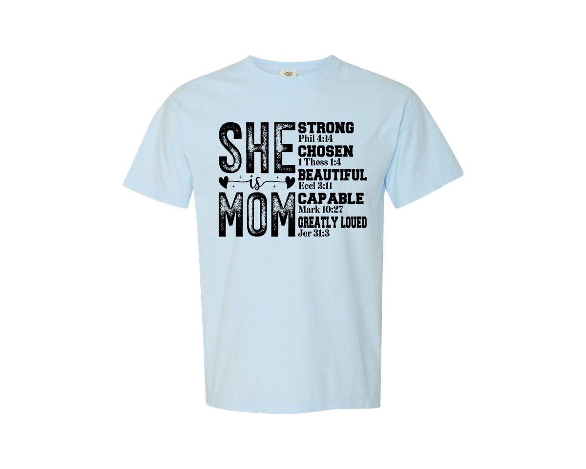 brand:Comfort Colors|color:Chambray|She Is Mom 6 Graphic T-Shirt