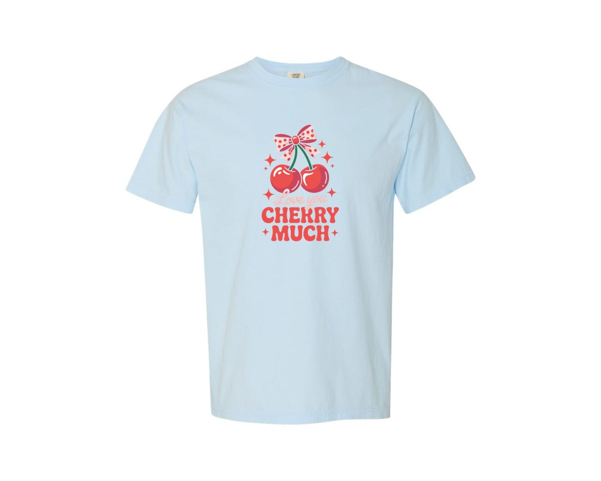 brand:Comfort Colors|color:Chambray|Love You Cherry Much Valentines Day Graphic T-Shirt