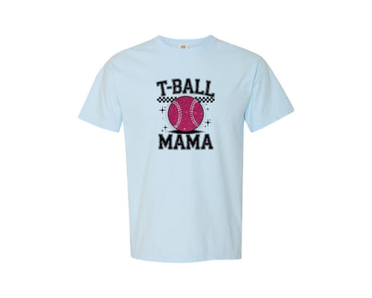 brand:Comfort Colors|color:Chambray|T Ball Mama Shirt Glitter Baseball Graphic T-Shirt