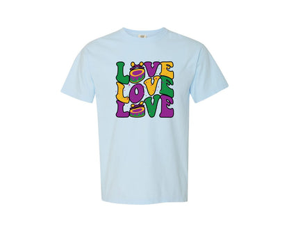brand:Comfort Colors|color:Chambray|Mardi Gras Designs Mega Graphic T-Shirt