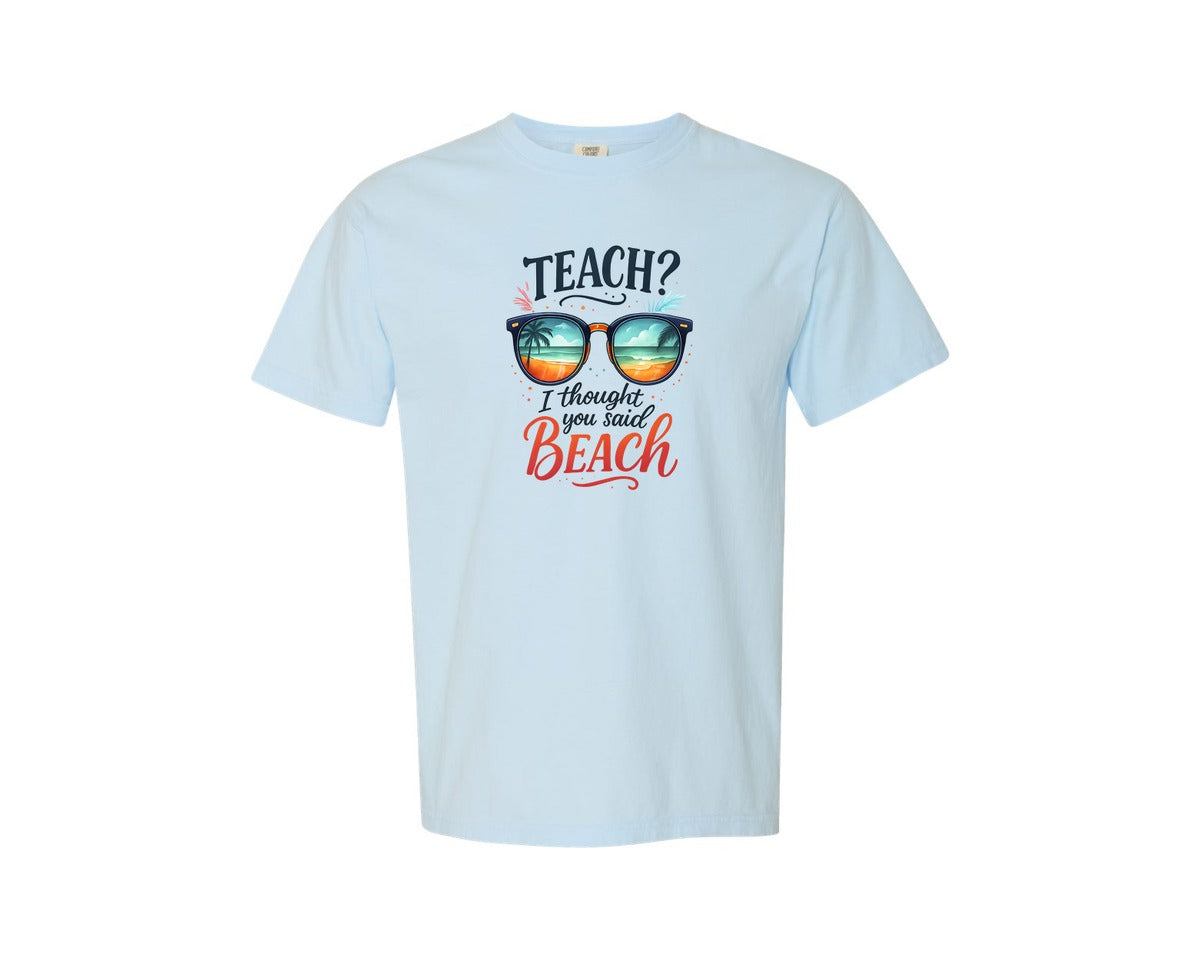 brand:Comfort Colors|color:Chambray|Funny Teacher Summer T Shirt Design Graphic T-Shirt