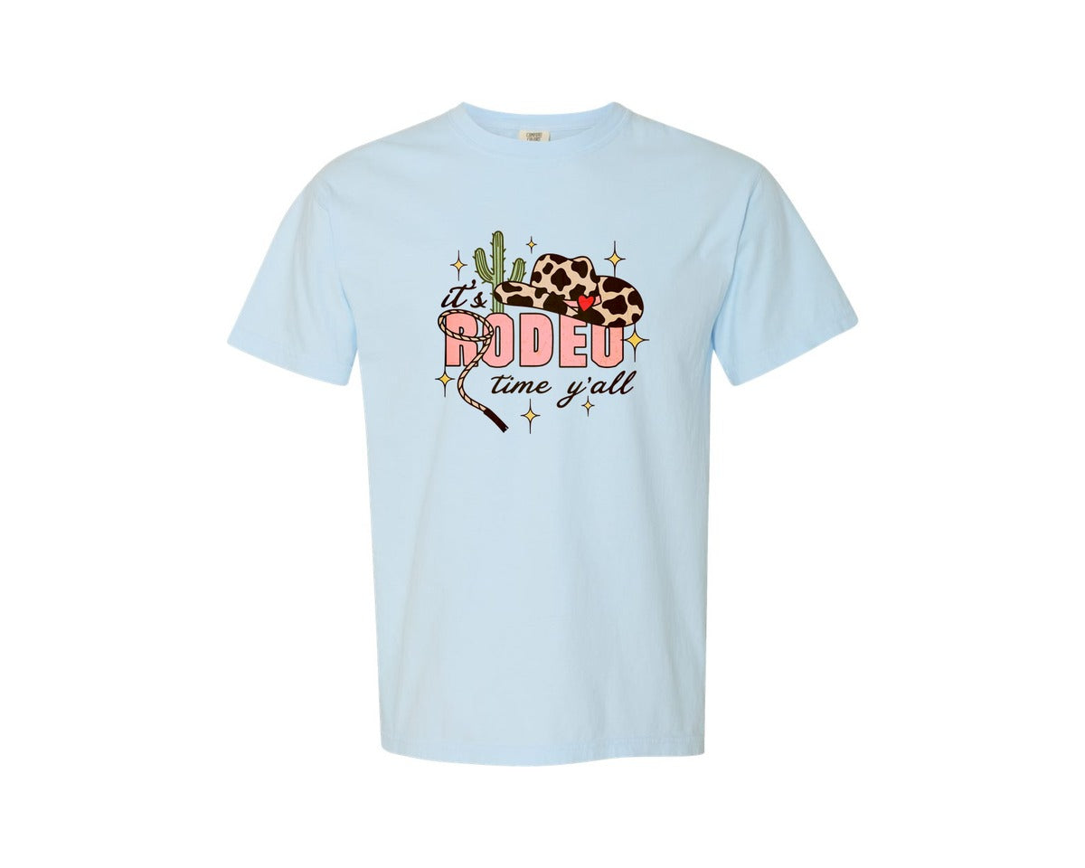 brand:Comfort Colors|color:Chambray|Its Rodeo Time Yall Rodeo Graphic T-Shirt