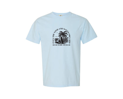 brand:Comfort Colors|color:Chambray|Wind And Waves Obey Him Mark 441 Graphic T-Shirt