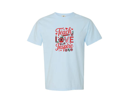 brand:Comfort Colors|color:Chambray|Valentines Day Teacher 12 Graphic T-Shirt