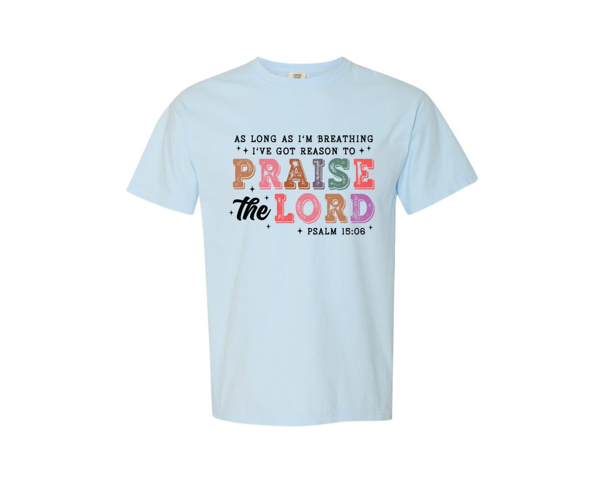 brand:Comfort Colors|color:Chambray|Praise The Lord Svgpng Design Easter Graphic T-Shirt