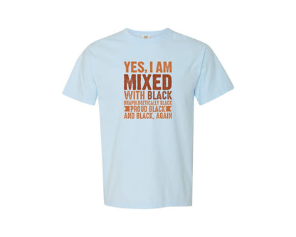 brand:Comfort Colors|color:Chambray|Mixed Black History Month T Shirt Graphic T-Shirt