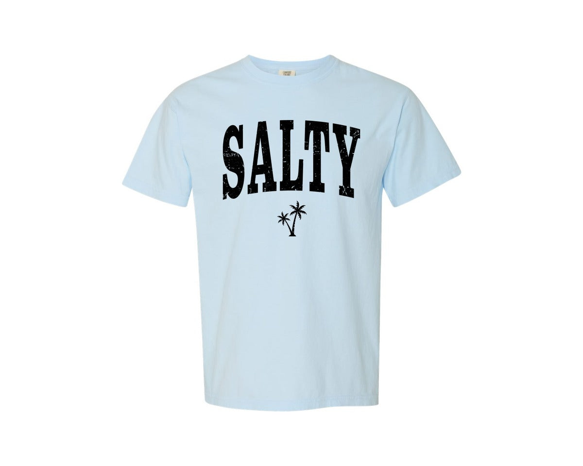 brand:Comfort Colors|color:Chambray|Salty Summer Beach Vacation Graphic T-Shirt