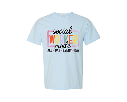 brand:Comfort Colors|color:Chambray|Social Worker Teacher Gift Graphic T-Shirt