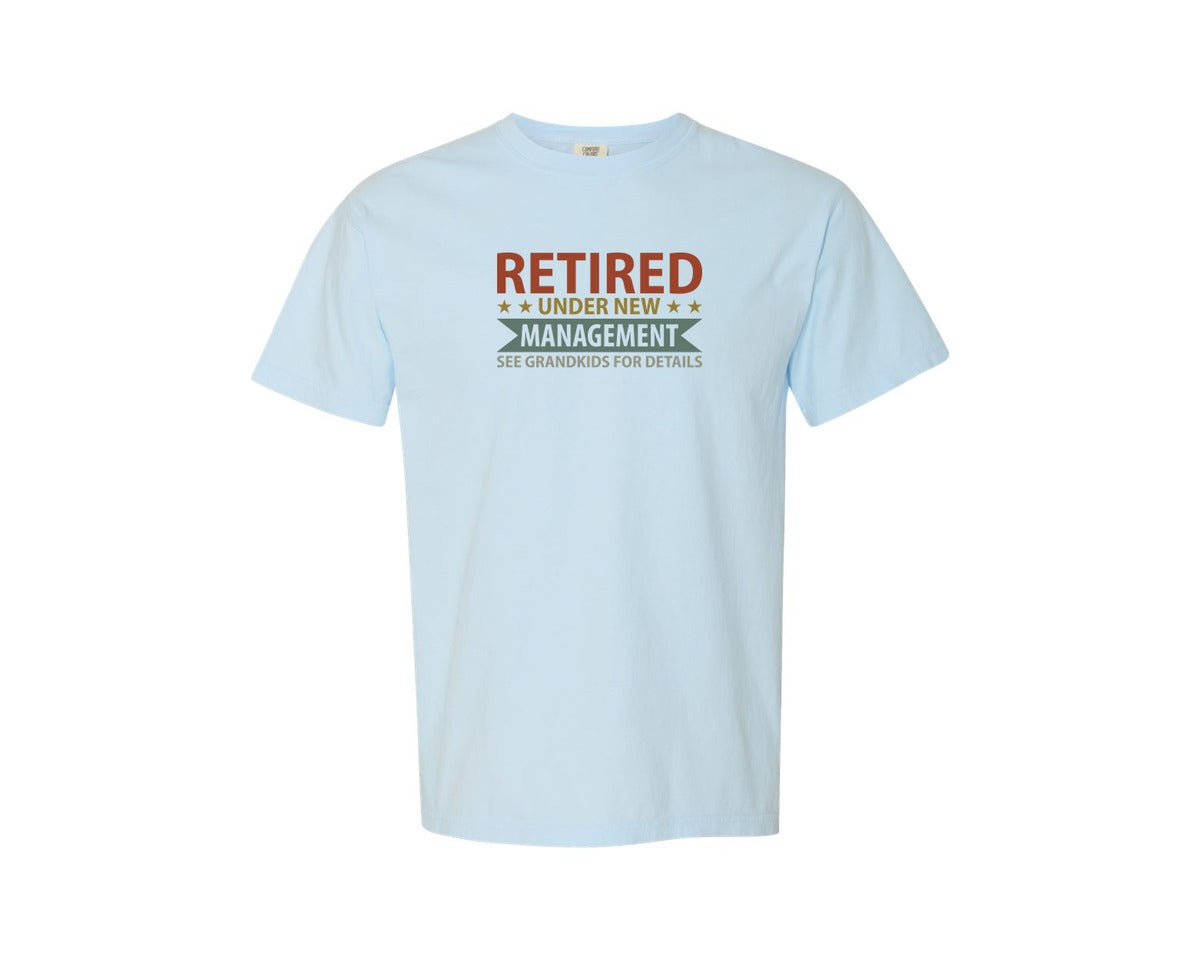 brand:Comfort Colors|color:Chambray|Mens Fathers Day Retired Grandpa Shirts Graphic T-Shirt