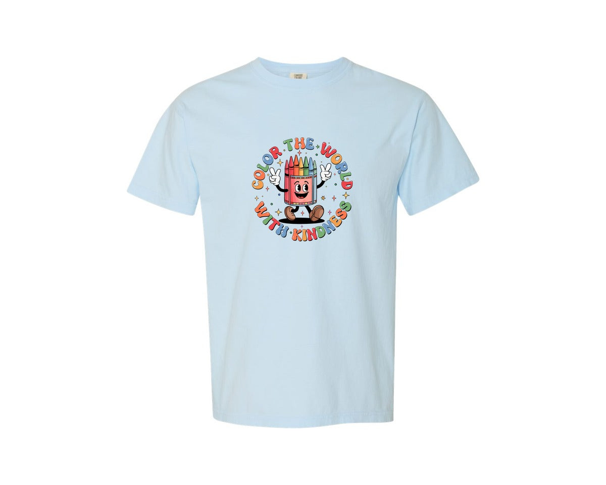 brand:Comfort Colors|color:Chambray|Color The World With Kindness Graphic T-Shirt
