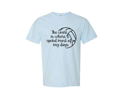 brand:Comfort Colors|color:Chambray|Volleyball Mom 24 Graphic T-Shirt