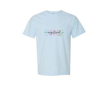 brand:Comfort Colors|color:Chambray|Registered Nurse Nurse Rn Nurse Graphic T-Shirt