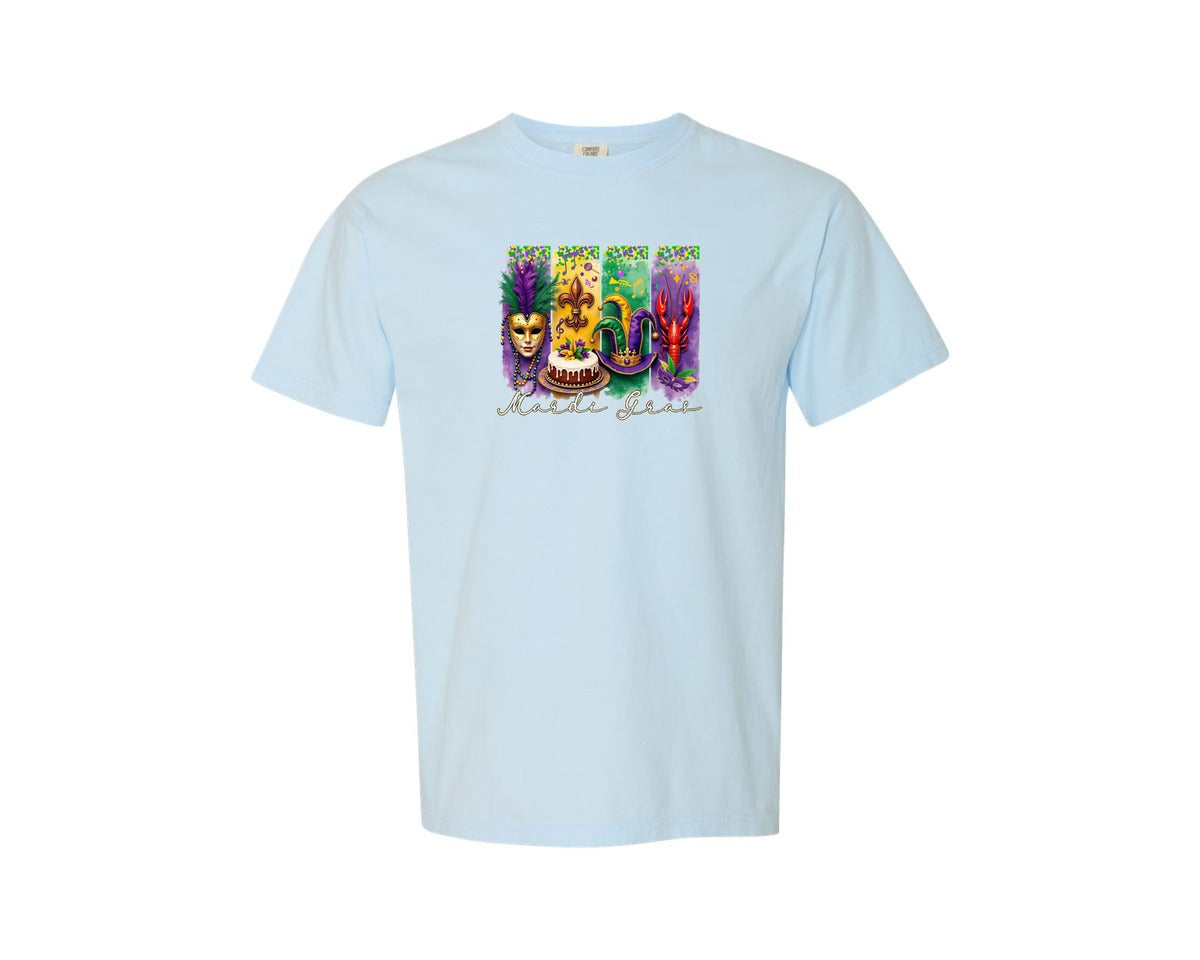 brand:Comfort Colors|color:Chambray|Mardi Gras Coquette 2 Graphic T-Shirt