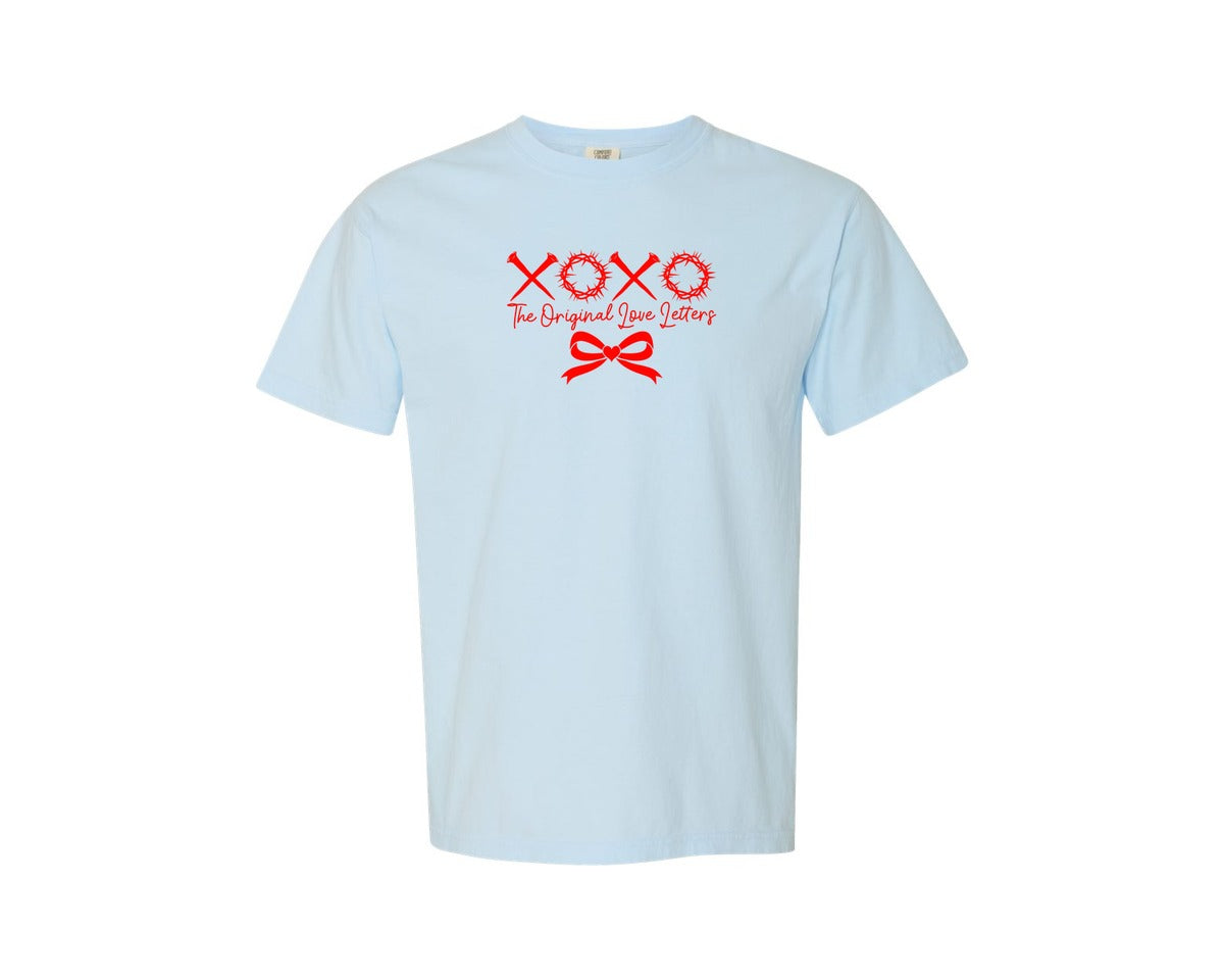 brand:Comfort Colors|color:Chambray|Xoxo Love Valentines Day T Shirt Graphic T-Shirt