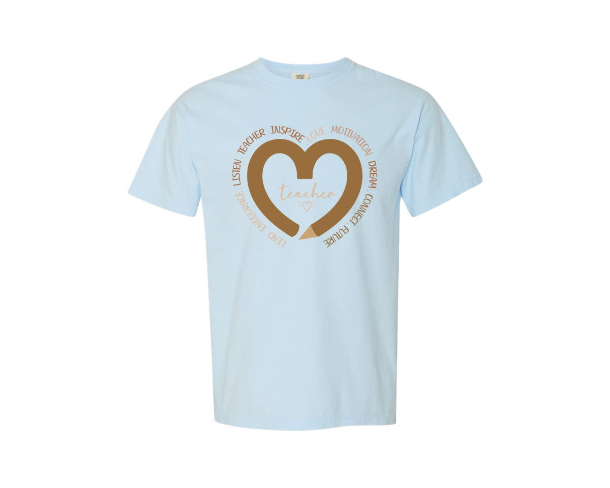 brand:Comfort Colors|color:Chambray|Black History Month Teacher 2 Graphic T-Shirt
