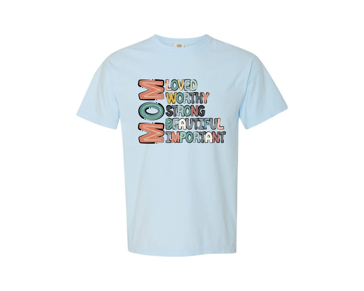 brand:Comfort Colors|color:Chambray|Mom Mothers Day Design Graphic T-Shirt