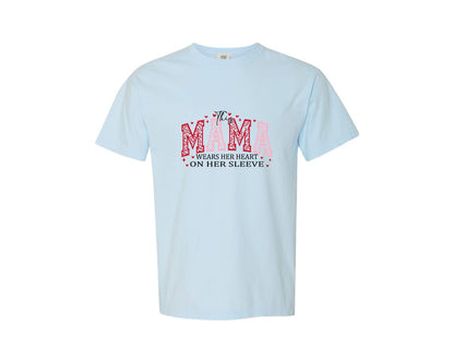 brand:Comfort Colors|color:Chambray|Valentine Mama Coquette Mama Graphic T-Shirt