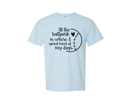 brand:Comfort Colors|color:Chambray|Baseball Mom Softball Mom 2 Graphic T-Shirt